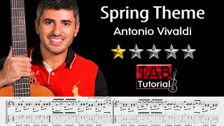 Spring Theme From The 4 Seasons by Antonio Vivaldi | Fingerstyle Guitar Tutorial + Sheet & Tab