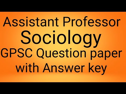 Assistant professor sociology || GPSC old question paper with answer key ||