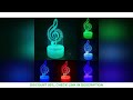 Nighdn 3D Music Note Night Light Music LED Illusion Table Lamp Colors Changing Room Decorations Home