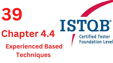 #istqb #quality_control شرح Chapter 4 ISTQB Foundation Level - Experience Based Techniques