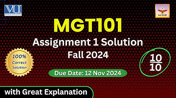 MGT101 Assignment 1 Solution 2024 || MGT 101 Assignment Solution Fall 2024 || VU MGT101 Assignment