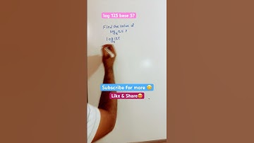 Find the value of log 125 base 5 #logarithm #maths #10thmaths #log