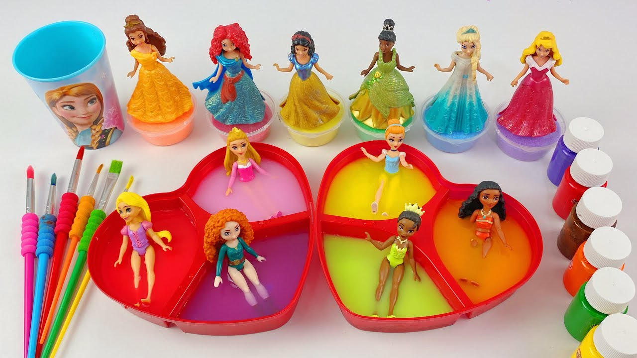 Satisfying Video I How to make Princess Lolipops in to Pool AND Rainbow Painted Cutting ASMR