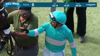 Yours Sincerely (IRE) wins race 6 at Del Mar 8/2/26