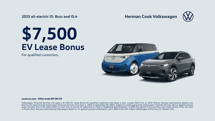 Last Chance For $7,500 EV Lease Bonus at Herman Cook VW!