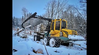 🌲*HSM in SNOW* • HSM 208F 14t. • ForwarderAction • Forstbetrieb Weuste • LoggingAction • Germany 🌲