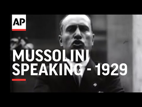 Mussolini Speaking - 1929