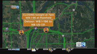 Traffic Tom: Westbound I-96 in GR to close Thursday