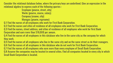 DBMS Lec 23: Relational Algebra Practice Questions with Solutions |  Korth book question