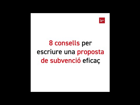 Vídeo: Com Escriure Una Subvenció