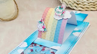Rainbow slider pop up card