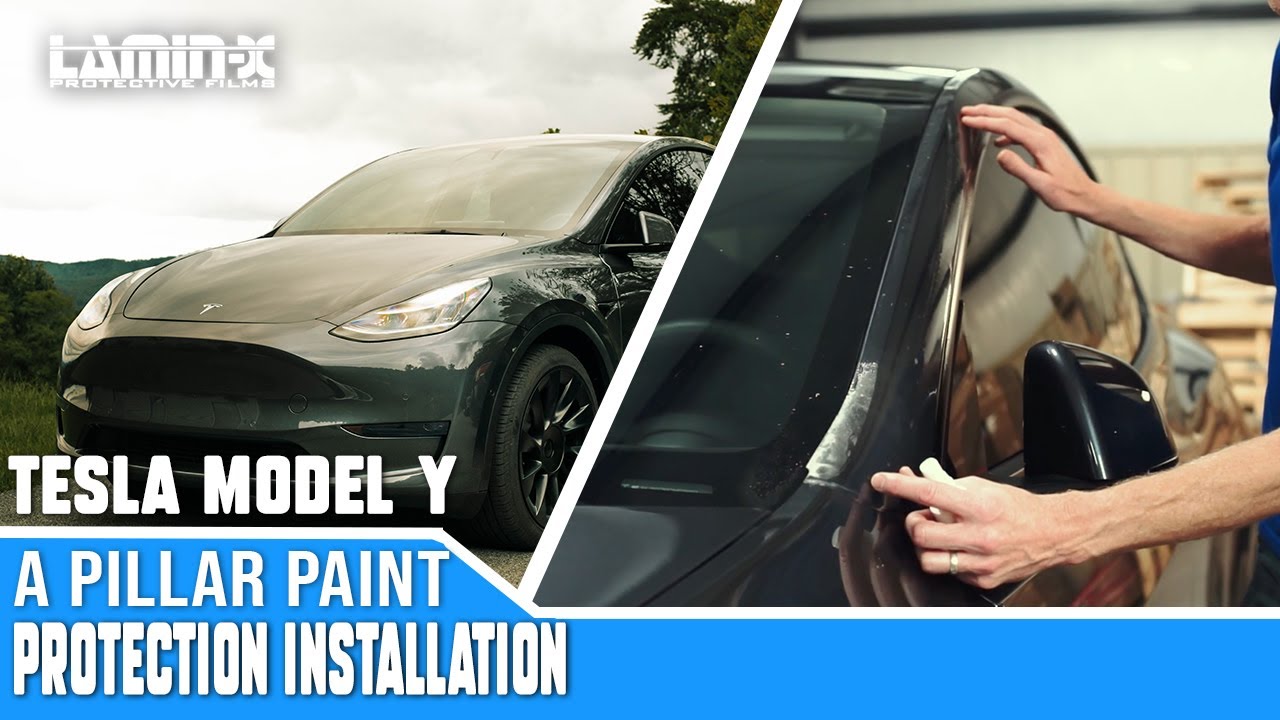 Tesla Model Y - Lamin-x A Pillar Paint Protection Installation