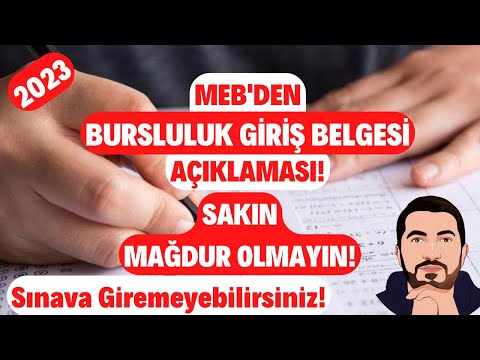 DİKKAT! MEB'den Bursluluk Sınavı Giriş Belgesi Açıklaması! Sınava Giremeyebilirsiniz!