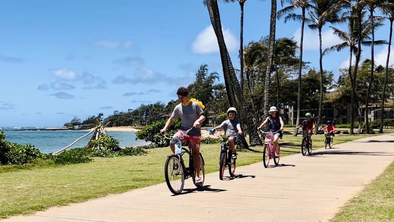 Kauai, Hawaii with kids Lydgate Beach, Hele on Bikes, Luau Kalamaku