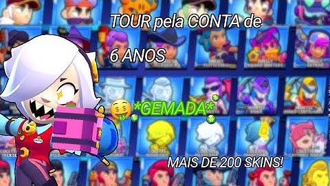 TOUR pela MINHA CONTA DE 6 ANOS *GEMADA* NO BRAWL STARS, ÍCONES, PINS, SKINS, FAMA E MUITO MAIS!