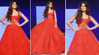 Tara Sutaria Stuns In Hot Red Flowy Gown As Showstopper, Dazzles Fans As She Looks Stunning