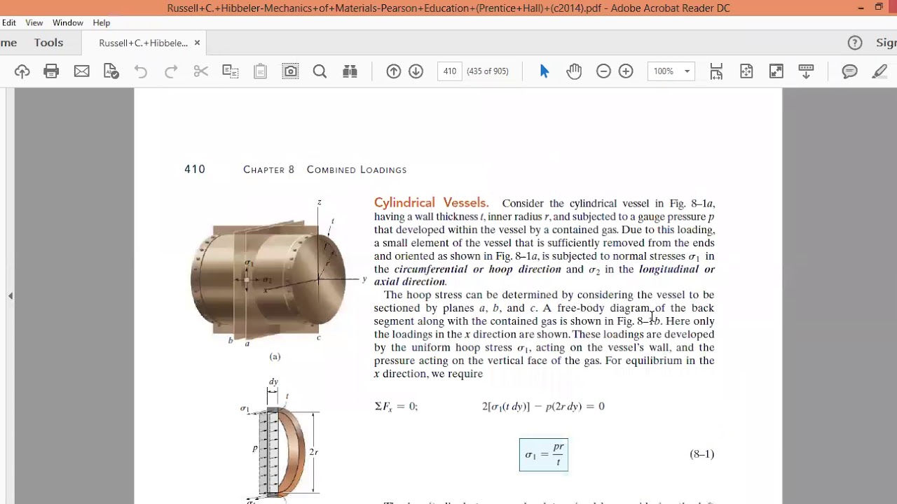 Combined Loading Cylindrical Pressure Vessels (Lecture 1) YouTube
