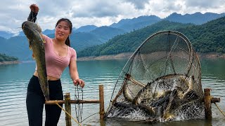 Beautiful Rural Girl Builds an Automatic Spinning Fish Trap | Catches Giant Carp & Catfish!