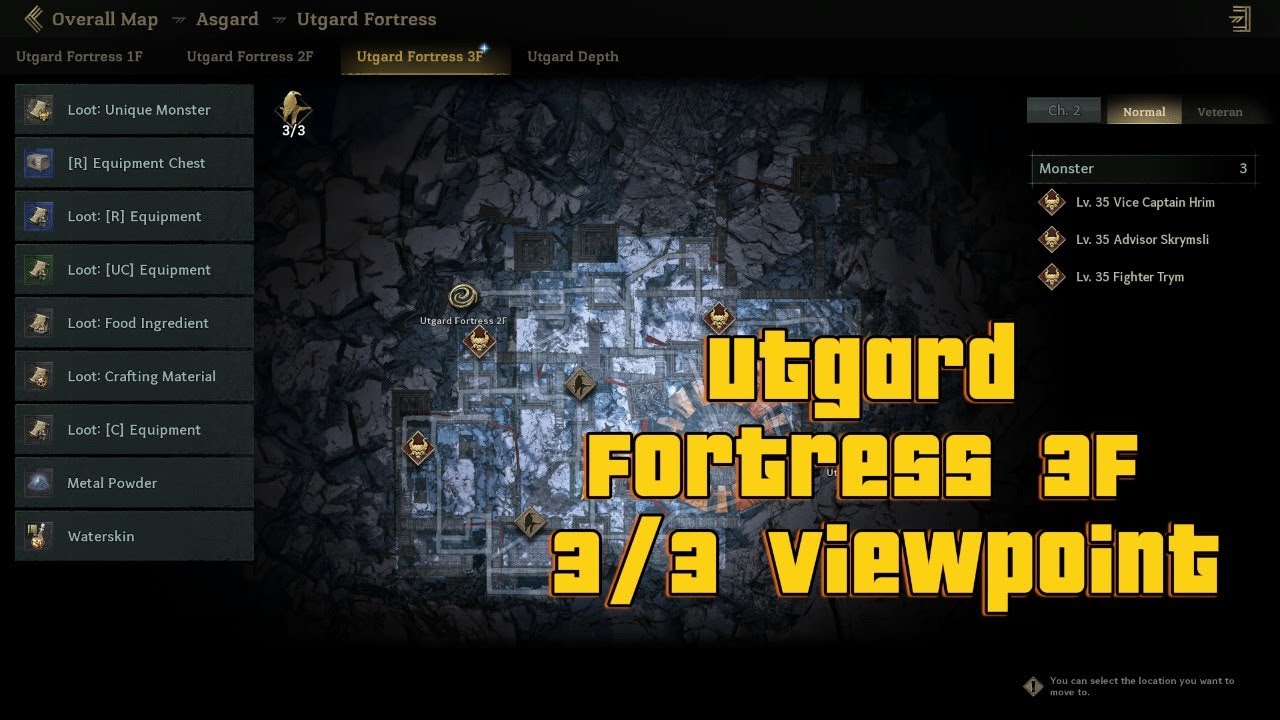 Utgard Fortress 3F 3/3 Viewpoints (Walkthrough) | Legend of Ymir - YouTube