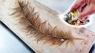 UNMISSABLE 3D Relief Feather! EASY Home-Made Techniques | AB Creative Tutorial