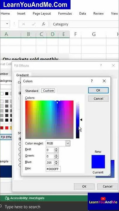 How to give gradient cell color in Excel | shaded color in Excel ...