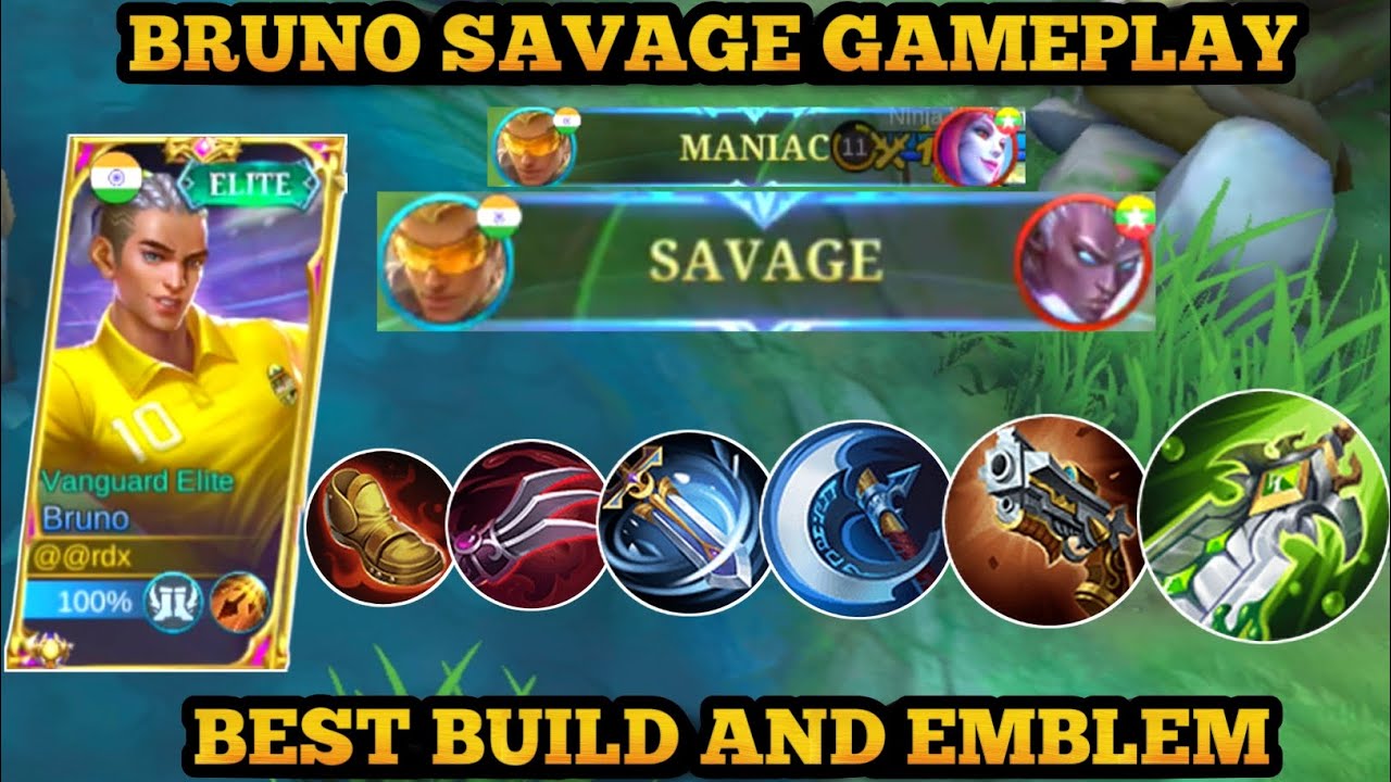 Bruno Best Build And Emblem!Top Global 1 Bruno Build!