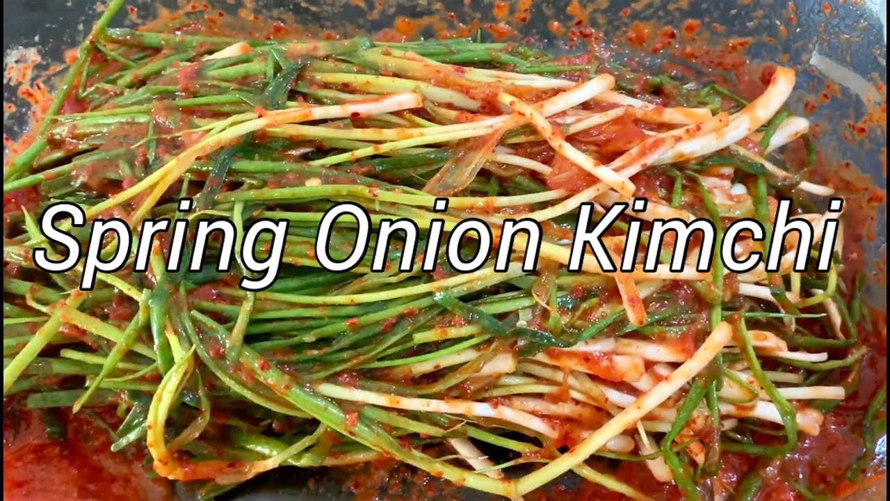 Spring Onion Kimchi Pa Kimchi Cooking Vlog 01 Dinosaur Fam YouTube