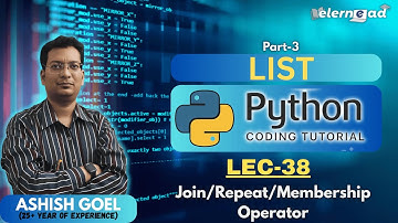 Lec38 | List Operators in Python | Part-3 | Python basics for beginner| #coding #python #replication