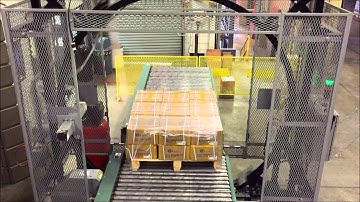 Fully Automated Wrapping System Wrapping A 4x4 Pallet