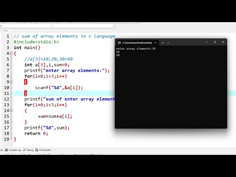 Sum of Arrays Elements in C Language Explain in Hindi || By Cse Code....