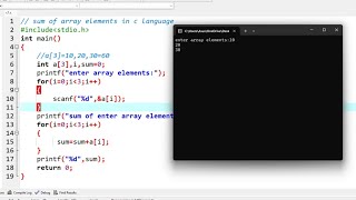 Sum of Arrays Elements in C Language Explain in Hindi || By Cse Code....