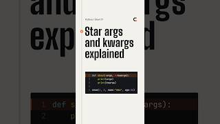 Python *args and **kwargs Explained in 55 Seconds #shorts
