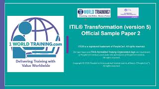 Sample Paper | ITIL® Transformation (Version 5) | AXELOS | PeopleCert 1WorldTraining.com