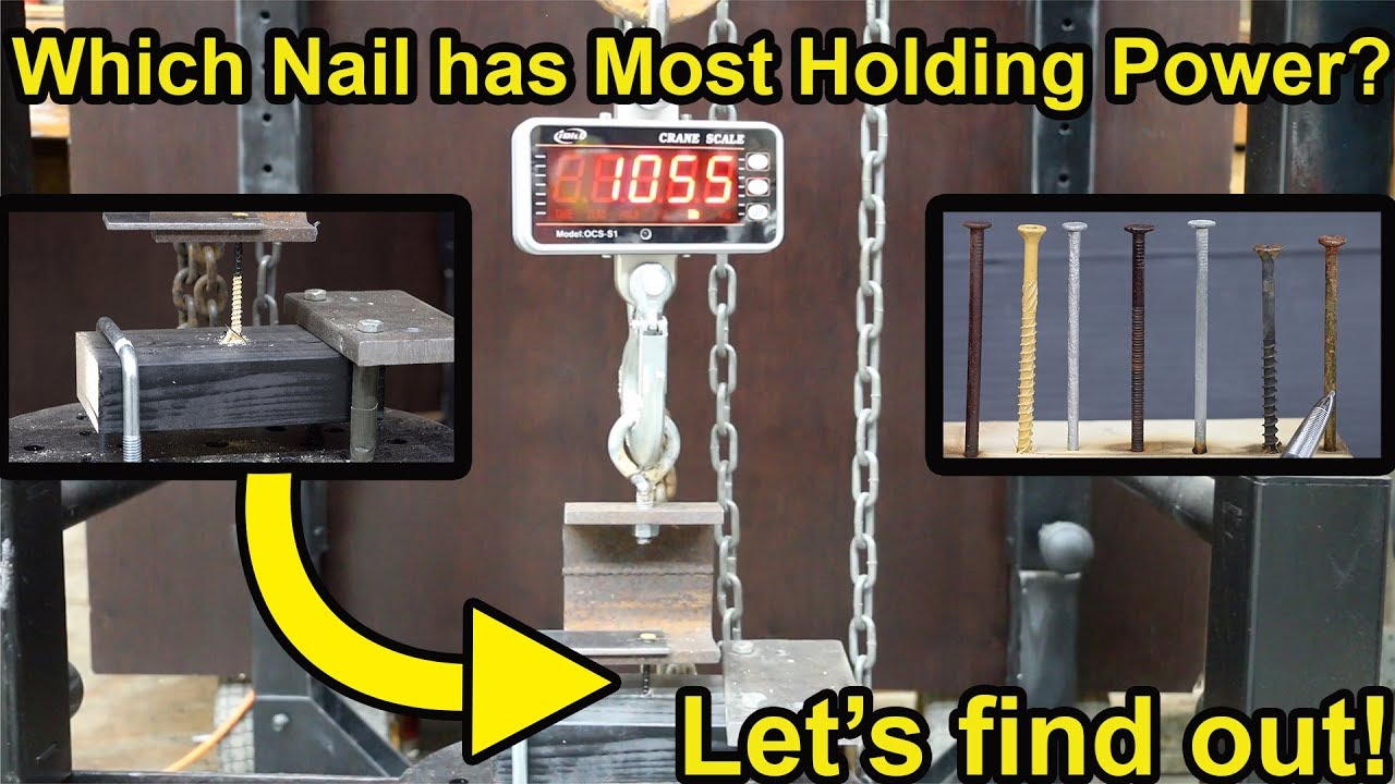 Do Nails Or Screws Have The Most Holding Strength (Not Shear Strength)?  Let'S Find Out!