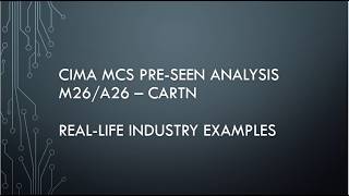 Celebrity CIMA MCS May / August 2026 - Cartn - Real-life Industry examples Net Worth