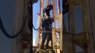 Derrickman Working On Rig #Rig #Ad #Drilling #Oil #Tripping #Derrickman