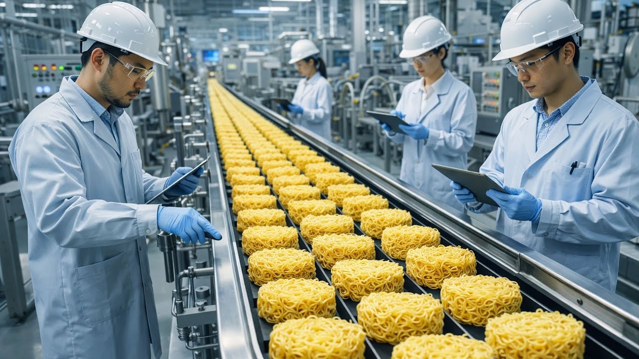 CÓMO se HACEN los FIDEOS INSTANTÁNEOS en MEGA FÁBRICAS (PROCESO COMPLETO) | En Masa