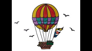 Как нарисовать воздушный шар с корзиной / How to draw a balloon with a basket