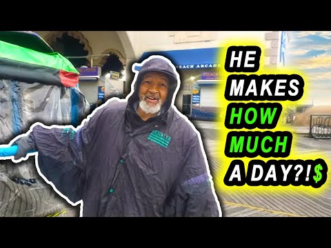 He works as a walking taxi on the jersey shore - YouTube