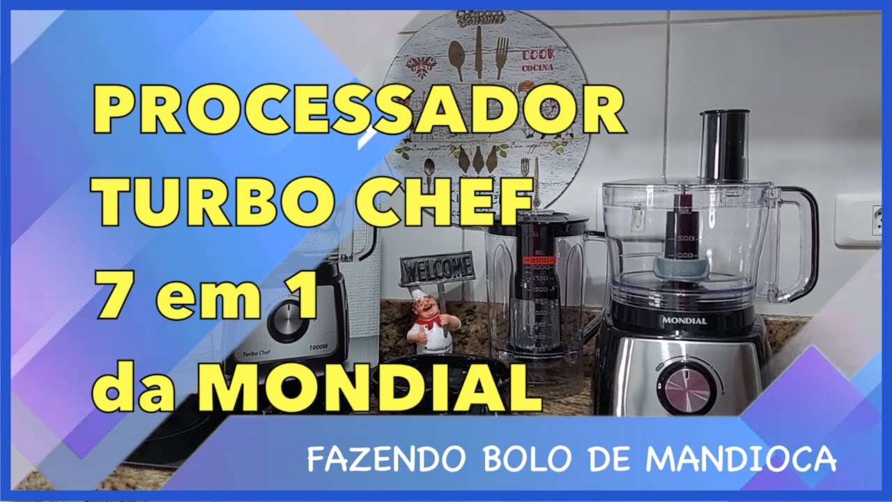Multiprocessador de Alimentos Mondial Turbo Chef 7 em 1 100W Preto 127V  MPN-01-BE