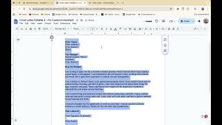 Formatting the Cover letter and Reference Letter