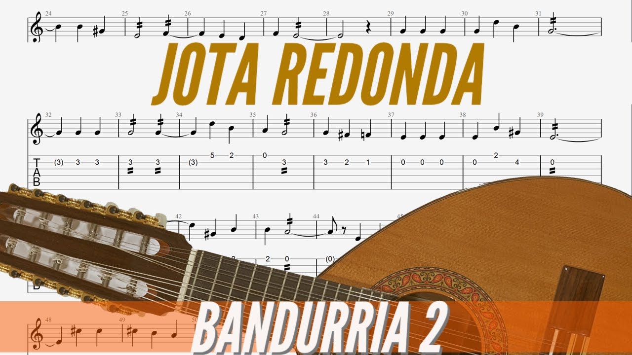 Jota Redonda o U i dotze de Carlet. Tutorial bandurria partitura cifrada.