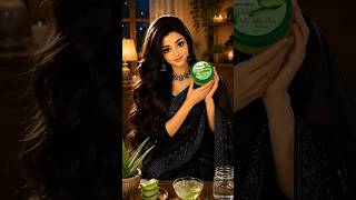 Aloe Vera Gel For Glowing Skin & Soft Hair 😳✨ Viral Beauty Hack 🔥 #healthyhair #hairgrowth #cartoon