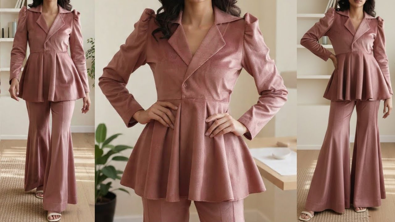 Trendy Umbrella peplum kurti cutting and stitching/peplum frock cutting /peplum dress