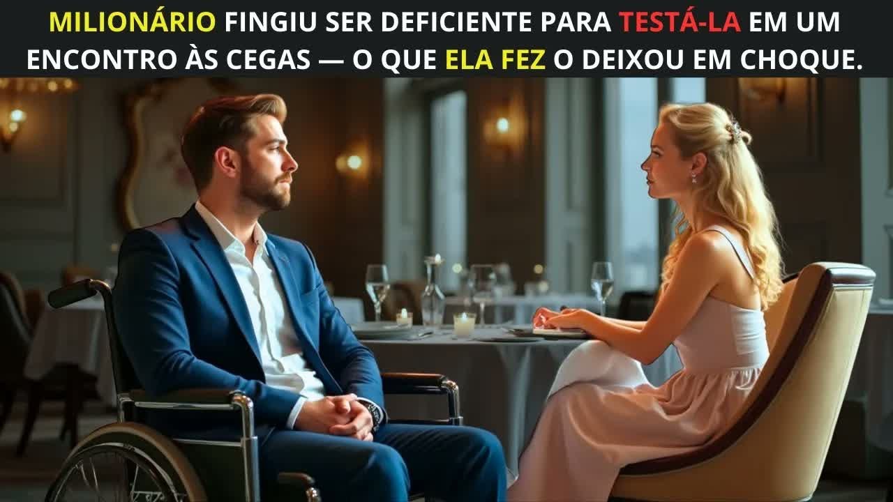 MILIONÁRIO FINGIU SER DEFICIENTE PARA TESTÁ-LA EM UM ENCONTRO ÀS CEGAS, O QUE ELA FEZ O SURPREENDEU.