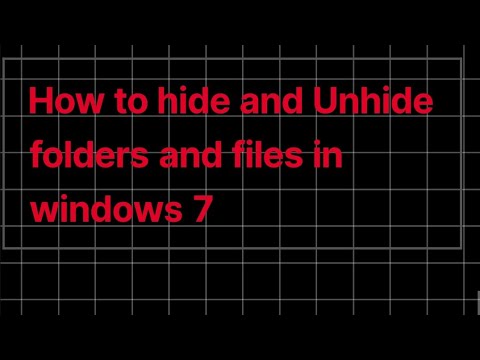How to hide and Unhide folder and files in windows 7. - YouTube