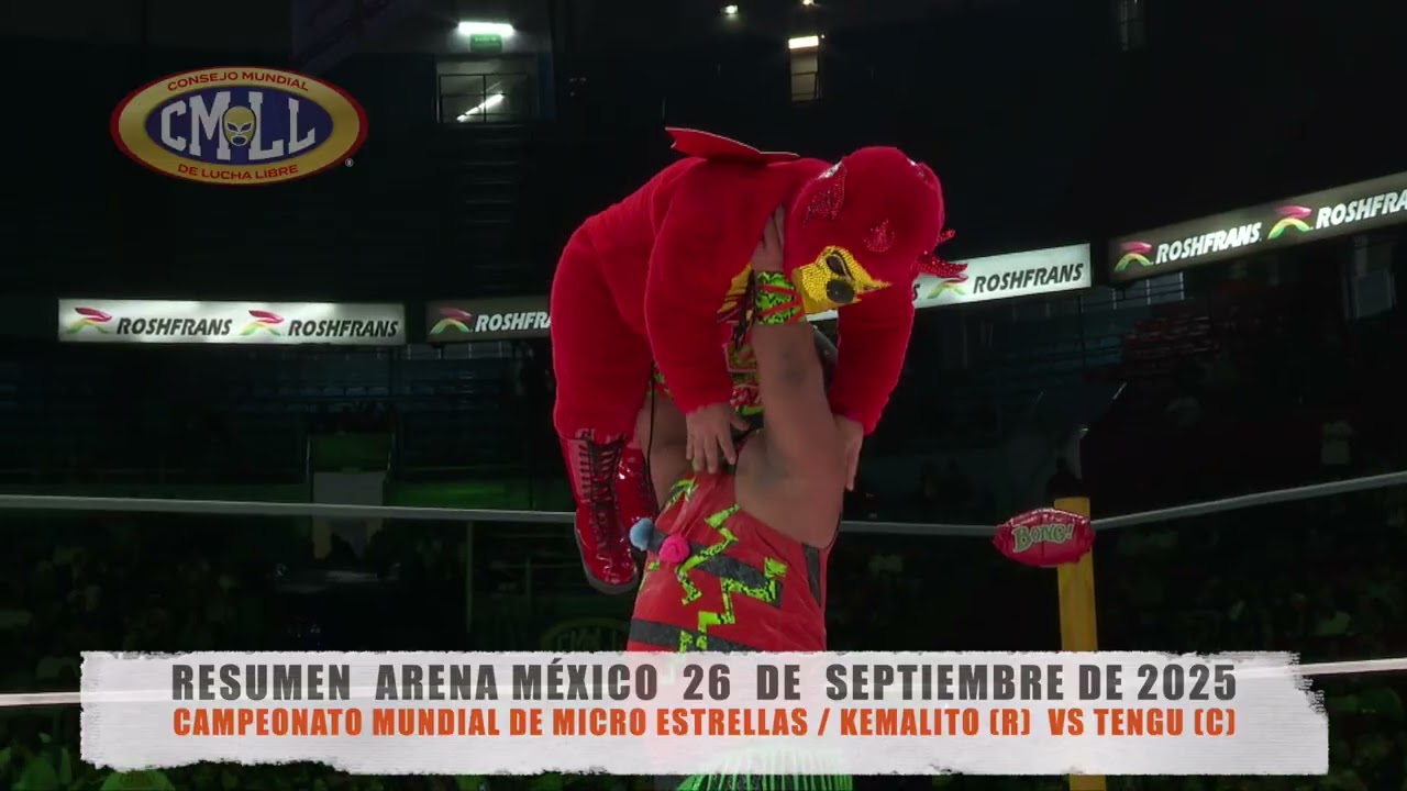 CMLL - CAMPEONATO MUNDIAL DE MICRO ESTRELLAS / KEMALITO (R)  VS TENGU (C) /ARENA MÉXICO/26-09-25