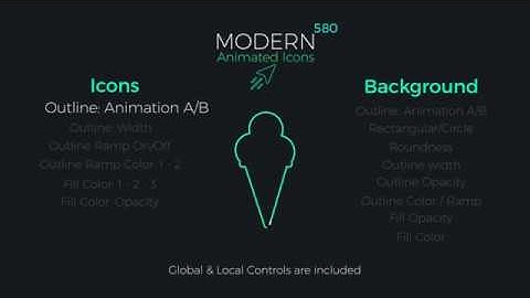 Modern Animated Icons Library | After Effects Template | Elements