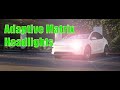 Adaptive Matrix Headlights on a Tesla Model Y