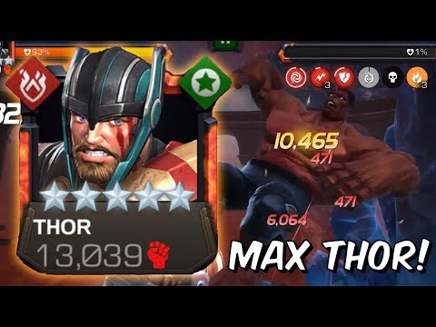 5 Star Rank 5 Thor (Ragnarok) Labryinth and Realm Of Legends Gameplay – Marvel Contest of Champions